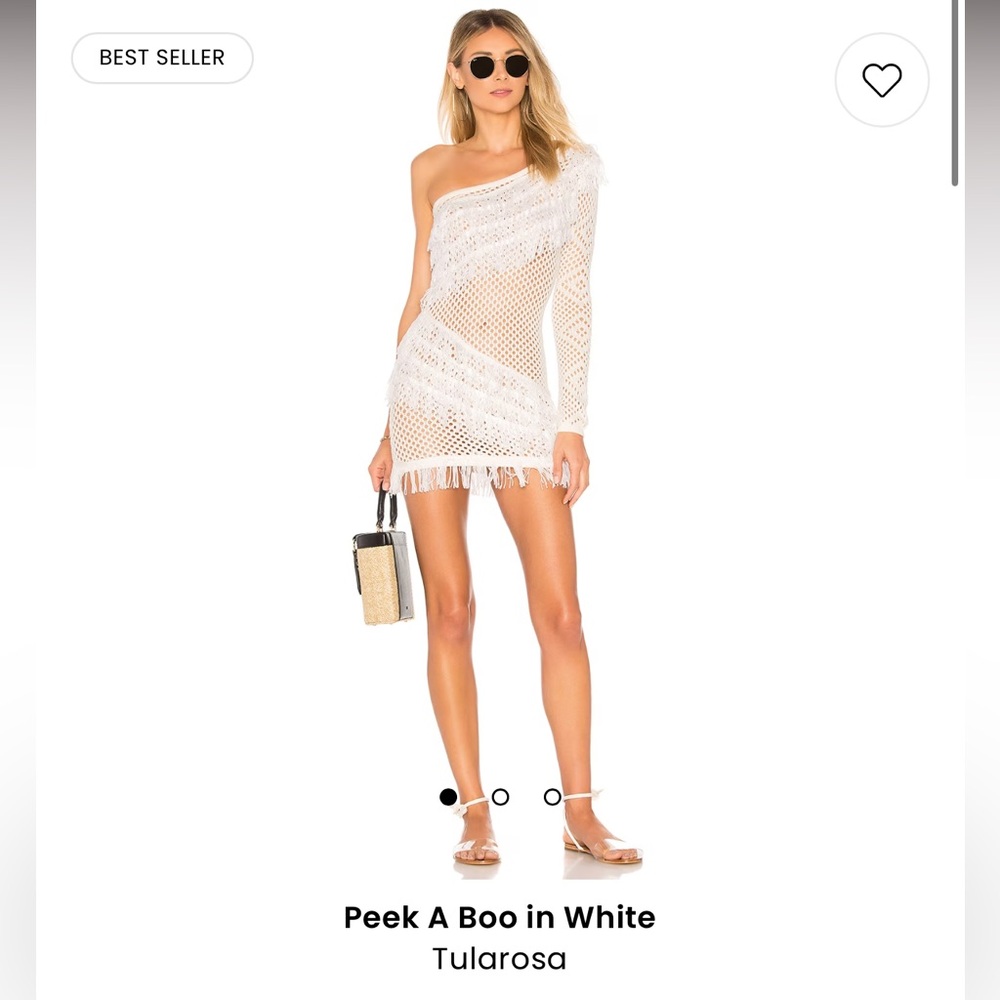 Tularosa Peek-A-Boo Fringe Mini Dress White